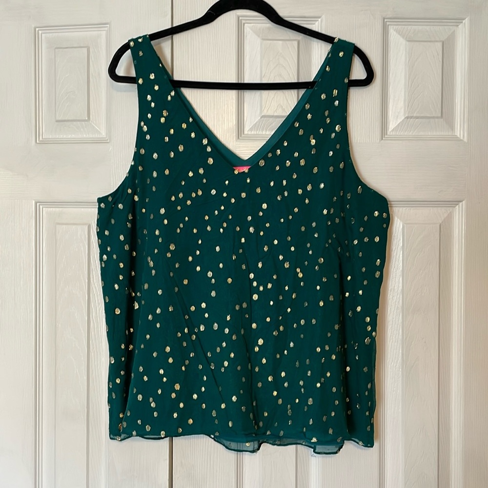 Lilly Pulitzer Florin Silk Sleeveless V-neck Top